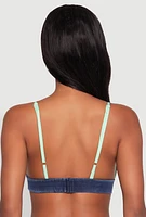 Womens Jersey Mesh 90 Graphic Contrast Trim Bralette,