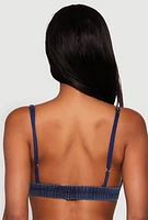 Womens Jersey Mesh 90 Graphic Contrast Trim Bralette,