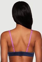 Womens Jersey Mesh 90 Graphic Contrast Trim Bralette, Multi,