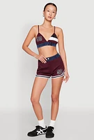 Womens Jersey Mesh 90 Graphic Contrast Trim Bralette, Multi, Size XL