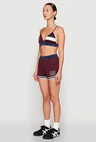 Womens Jersey Mesh 90 Graphic Contrast Trim Bralette, Multi, Size XL