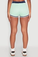 Womens Jersey Mesh 90 Graphic Contrast Trim Sweatshorts,