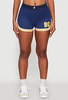 Womens Jersey Mesh 90 Graphic Contrast Trim Sweatshorts,