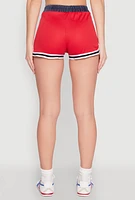 Womens Jersey Mesh 90 Graphic Contrast Trim Sweatshorts,