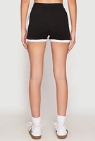 Womens Contrast Trim 23 Graphic Shorts,