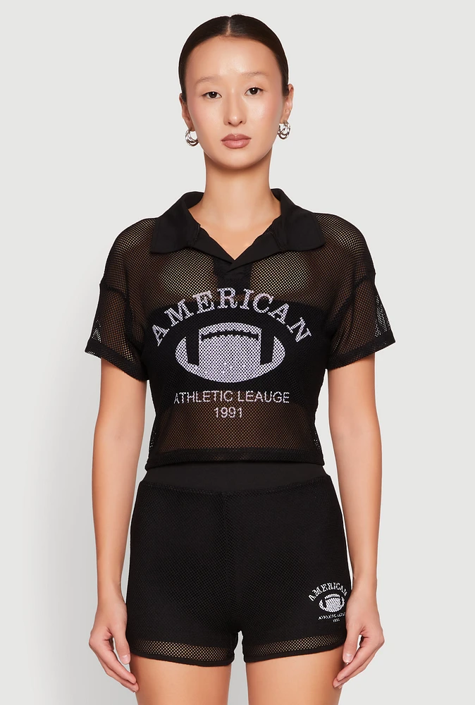 Womens American Athletic League 1991 Top, Black, Size M