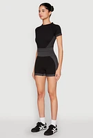 Womens Striped Detail Seamless Crop Top,