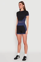Womens Striped Detail Seamless Crop Top, Multi, Size XL