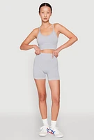 Womens Seamless Ribbed Knit Sports Bra,