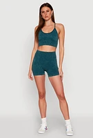 Womens Seamless Ribbed Knit Sports Bra,
