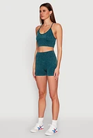 Womens Seamless Ribbed Knit Sports Bra,