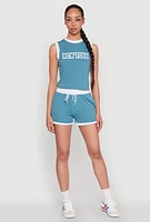 Womens New York Graphic Contrast Trim Tank Top,
