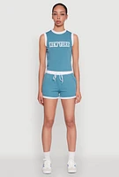 Womens New York Graphic Contrast Trim Tank Top,