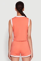 Womens New York Graphic Contrast Trim Tank Top, Orange, Size S