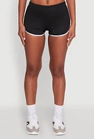 Womens Trendy Contrast Trim Dolphin Shorts,