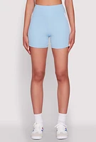 Womens Contrast Side Stripe Biker Shorts,