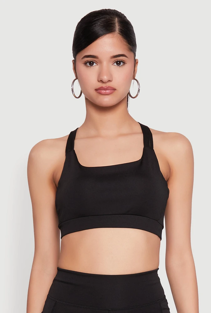Womens Strappy Racerback Sports Bra,