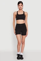 Womens Strappy Racerback Sports Bra,