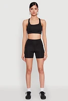 Womens Strappy Racerback Sports Bra,