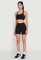 Womens Strappy Racerback Sports Bra,