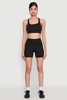 Womens Side Zip Pocket Biker Shorts, Black, Size XL