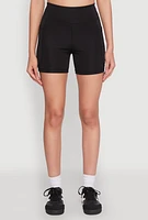 Womens Side Zip Pocket Biker Shorts, Black, Size XL