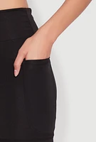 Womens Side Zip Pocket Biker Shorts,