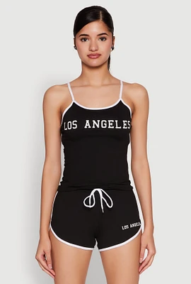 Womens Los Angeles Graphic Contrast Trim Cami,