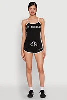 Womens Los Angeles Graphic Contrast Trim Cami,