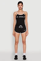 Womens Los Angeles Graphic Contrast Trim Cami,