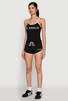 Womens Los Angeles Graphic Contrast Trim Cami,