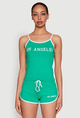 Womens Los Angeles Graphic Contrast Trim Cami, L