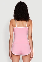 Womens Los Angeles Graphic Contrast Trim Cami, Pink, Size L
