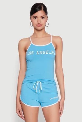 Womens Los Angeles Graphic Contrast Trim Cami,