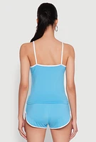 Womens Los Angeles Graphic Contrast Trim Cami, Blue, Size XL