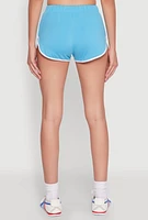 Womens Los Angeles Graphic Contrast Trim Dolphin Shorts,