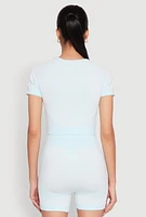 Womens Seamless Two Tone Crop Top,