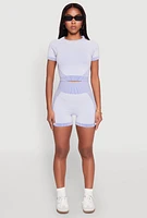 Womens Seamless Two Tone Crop Top,
