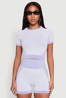 Womens Seamless Two Tone Crop Top,