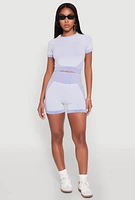 Womens Seamless Two Tone Crop Top,