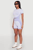 Womens Seamless Two Tone Crop Top,