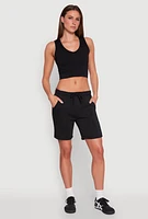 Womens Varsity Stripe Sweatshorts, L