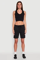 Womens Varsity Stripe Sweatshorts, L