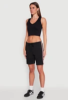 Womens Varsity Stripe Sweatshorts, L