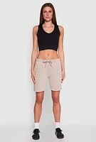 Womens Varsity Stripe Sweatshorts, Khaki, Size M