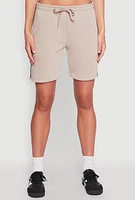 Womens Varsity Stripe Sweatshorts, Khaki, Size M