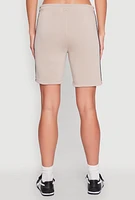 Womens Varsity Stripe Sweatshorts, Khaki, Size M