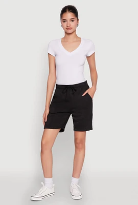 Womens Drawstring Waist Sweatshorts,