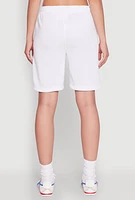 Womens Drawstring Waist Sweatshorts, White,