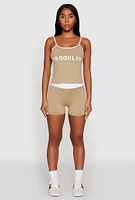 Womens Contrast Trim Brooklyn Graphic Cami,